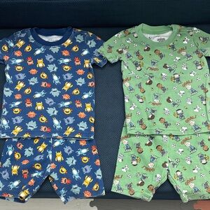2 Kids Pajamas Set - Blue and Green